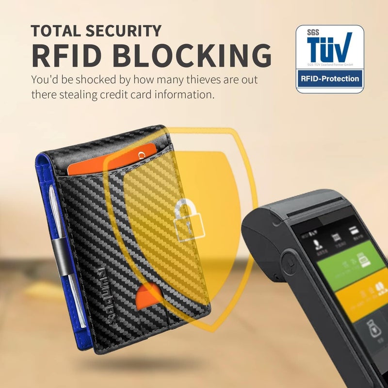 RUNBOX Slim Novelty Wallets for Men RFID Blocking 11 Card Holder Minimalist Small Leather Bifold Men's Front Pocket Wallet Gift Box - Image 5